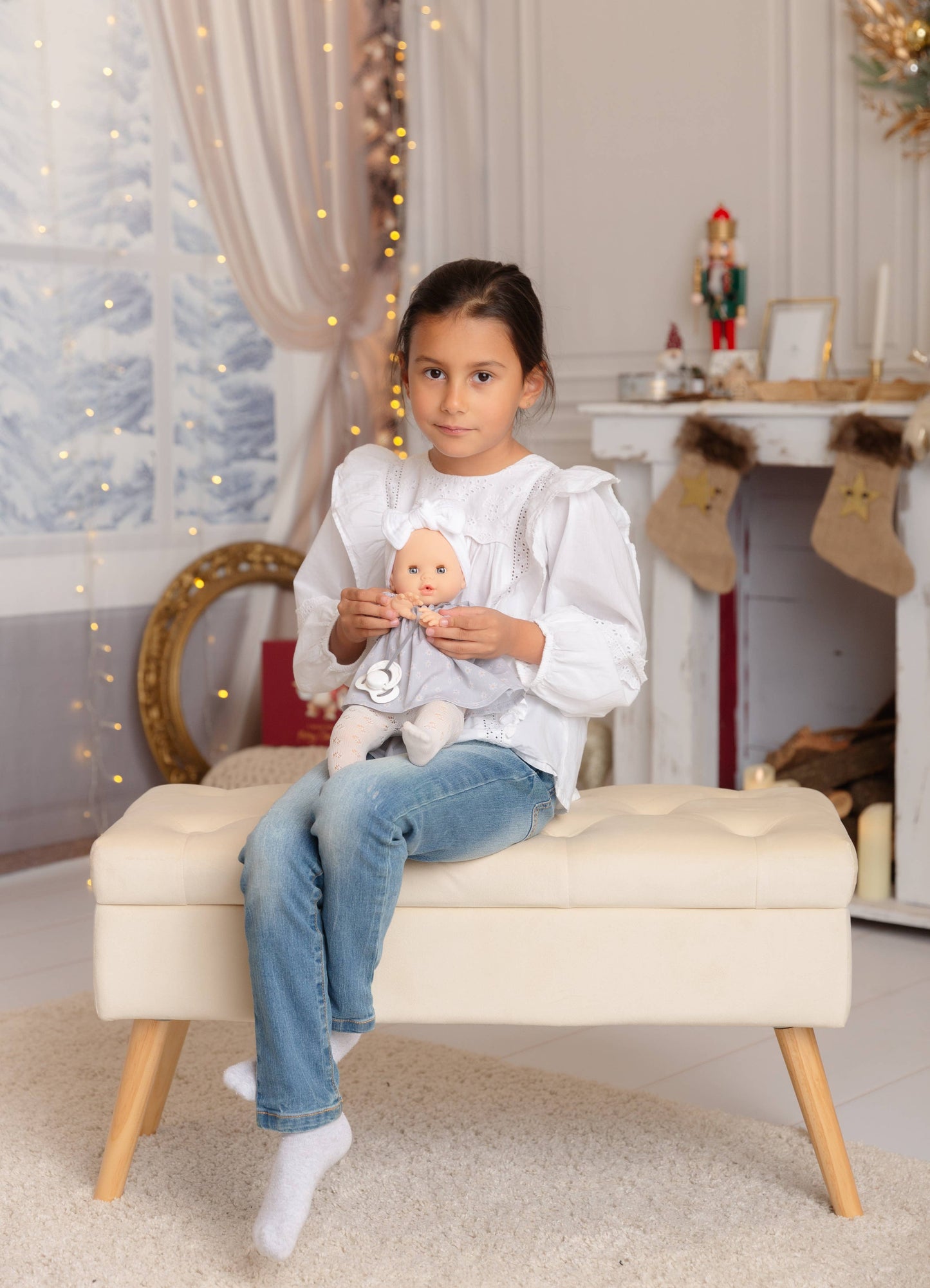 Alex & Sonia doll - Floral blouse and tights - Paola Reina