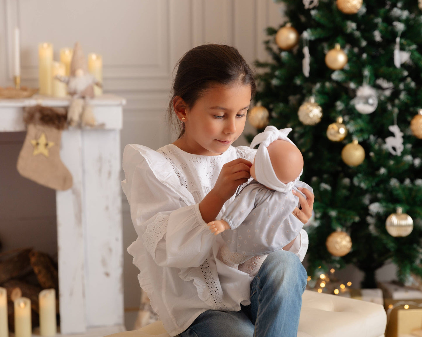 Alex & Sonia doll - Floral blouse and tights - Paola Reina