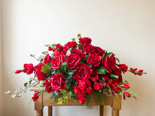Red Rose Casket Cover